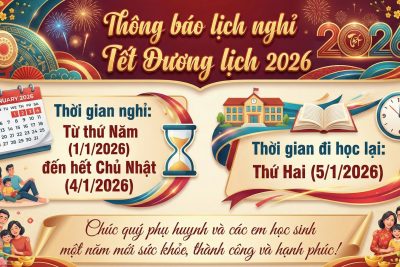 Thông báo nghỉ tết dương lịch 2026